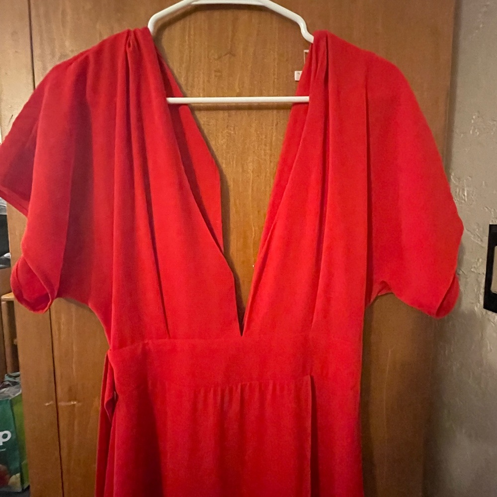 Red wedding guest dress